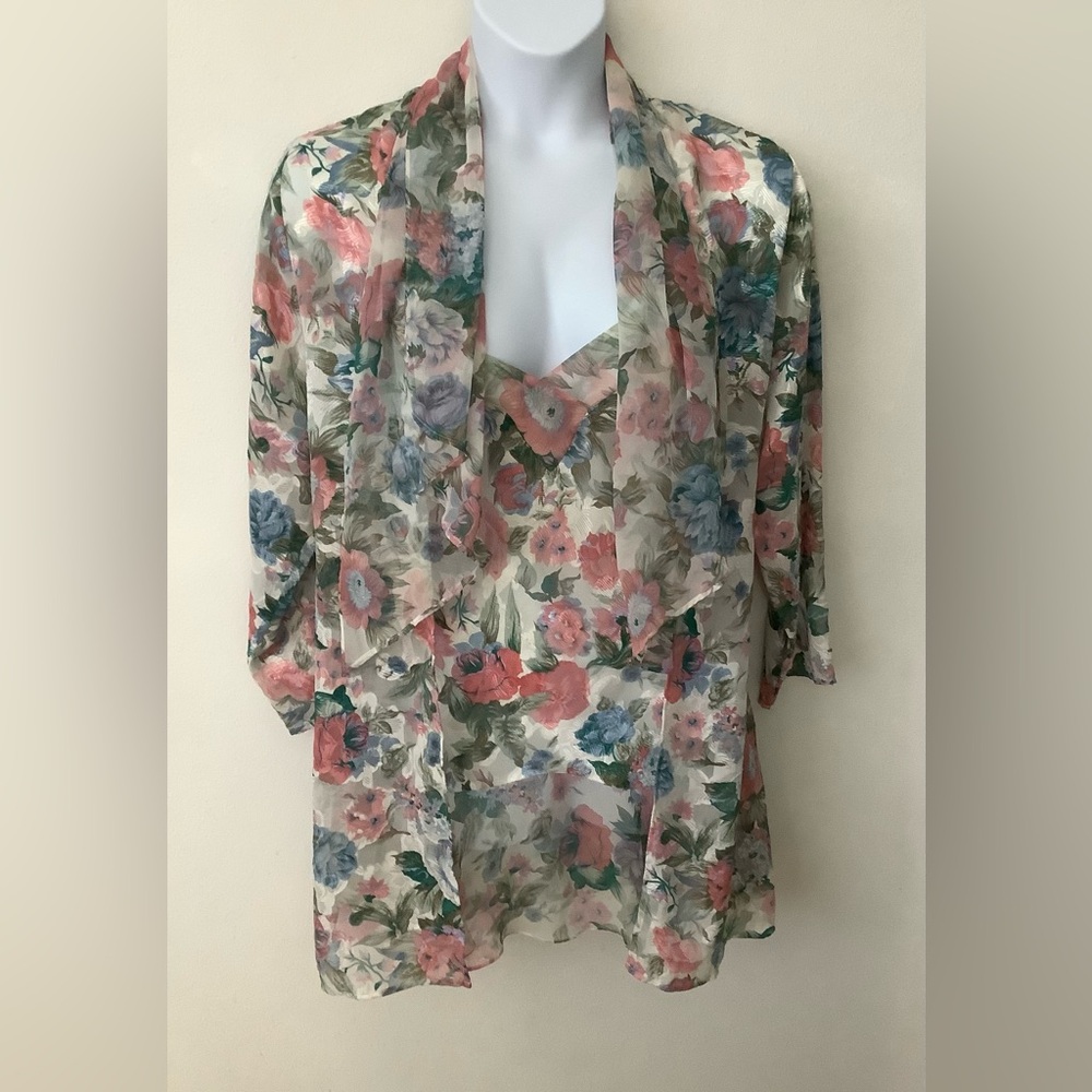 Victoria’s Secret Gold Label Nightgown And Robe Set Floral M/L